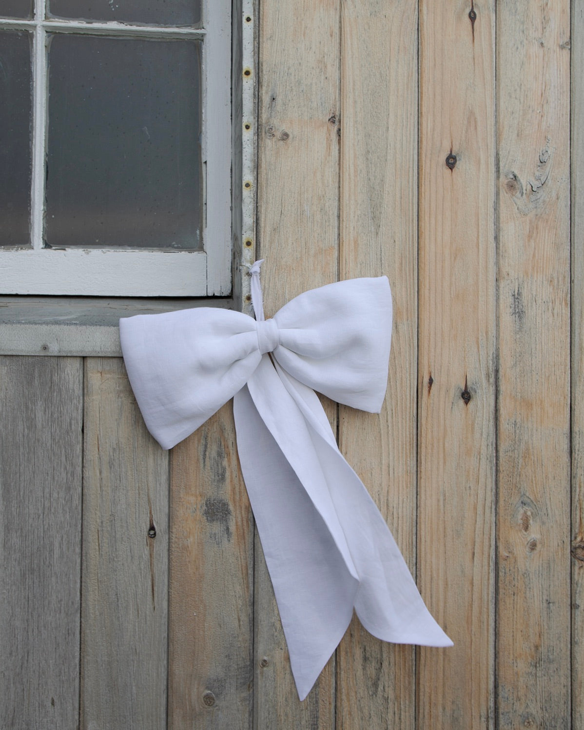 Large White Linen Bow