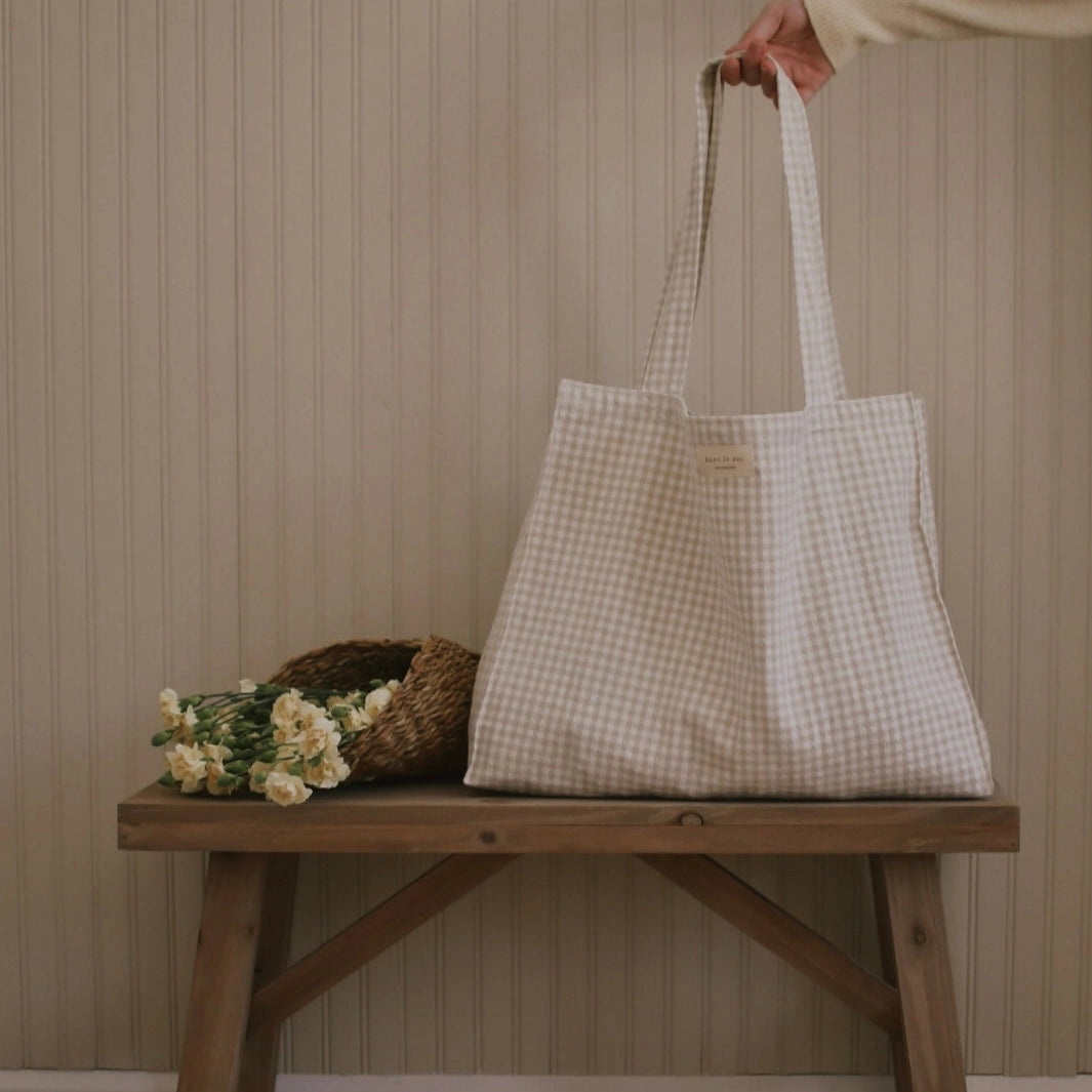 Organic Cotton Gingham Tote by Dans Le Sac