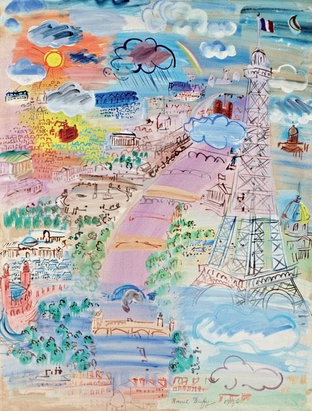 Vintage Lithograph printed in Paris, France 1961