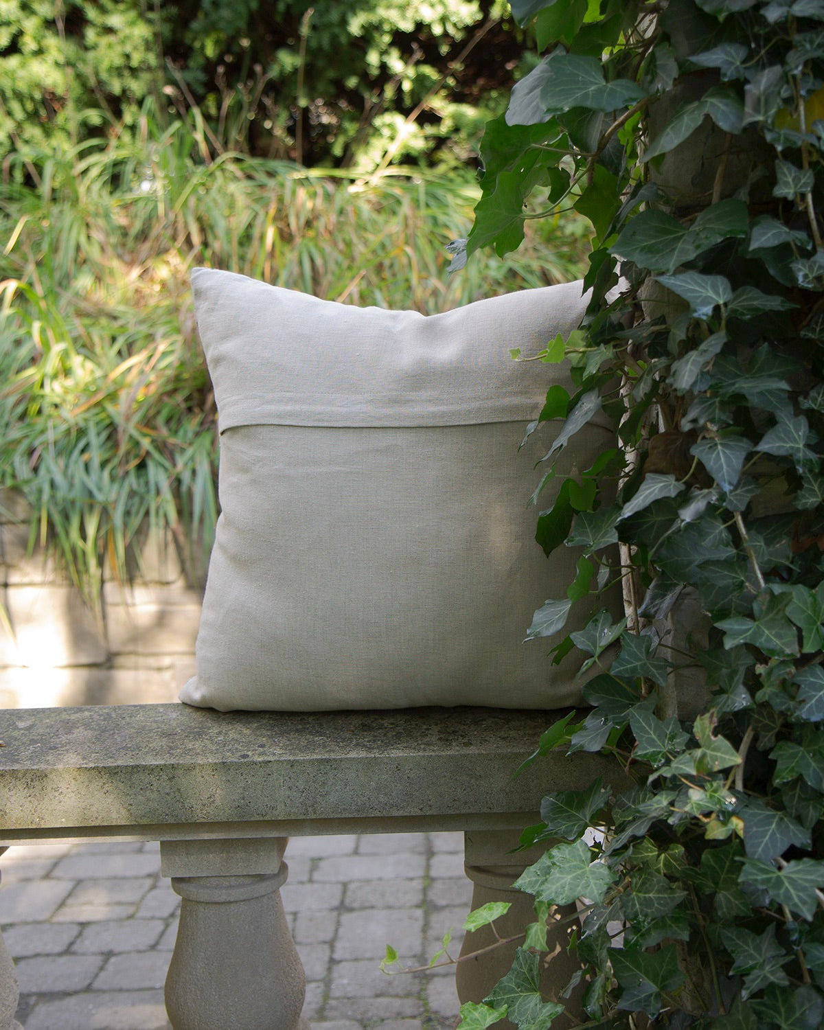 Olive Floral Linen Pillow