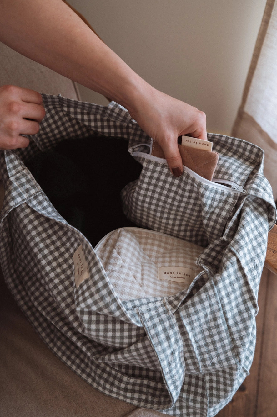 Organic Cotton Gingham Tote by Dans Le Sac