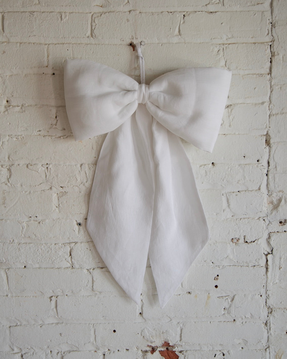 Large White Linen Bow