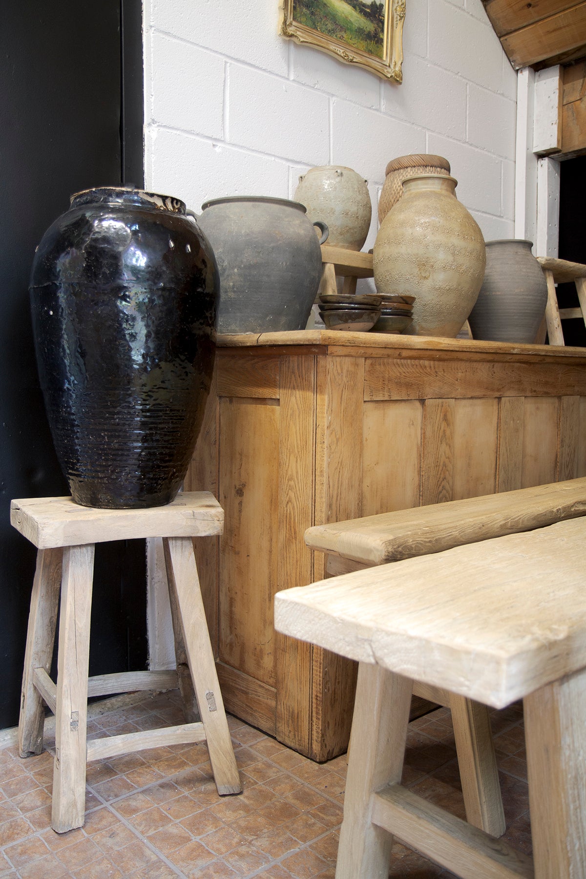 XL Vintage Glazed Pottery