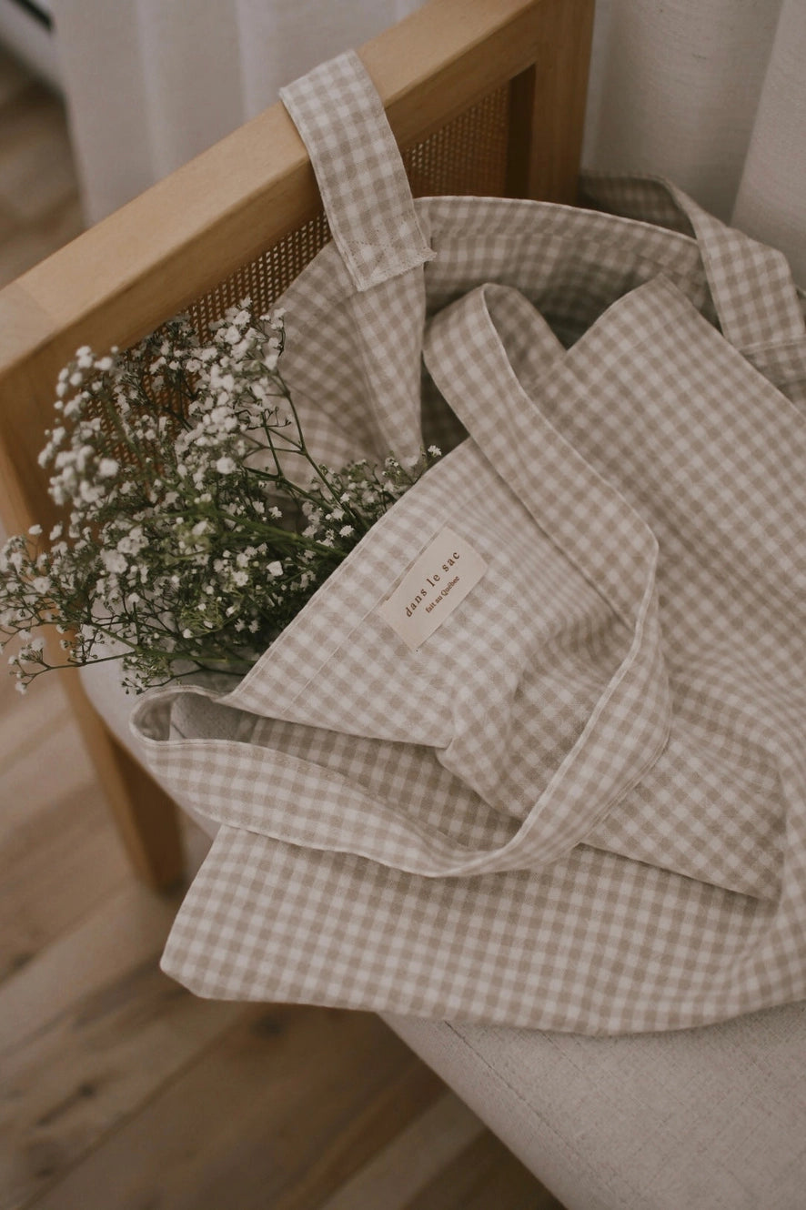Organic Cotton Gingham Tote by Dans Le Sac