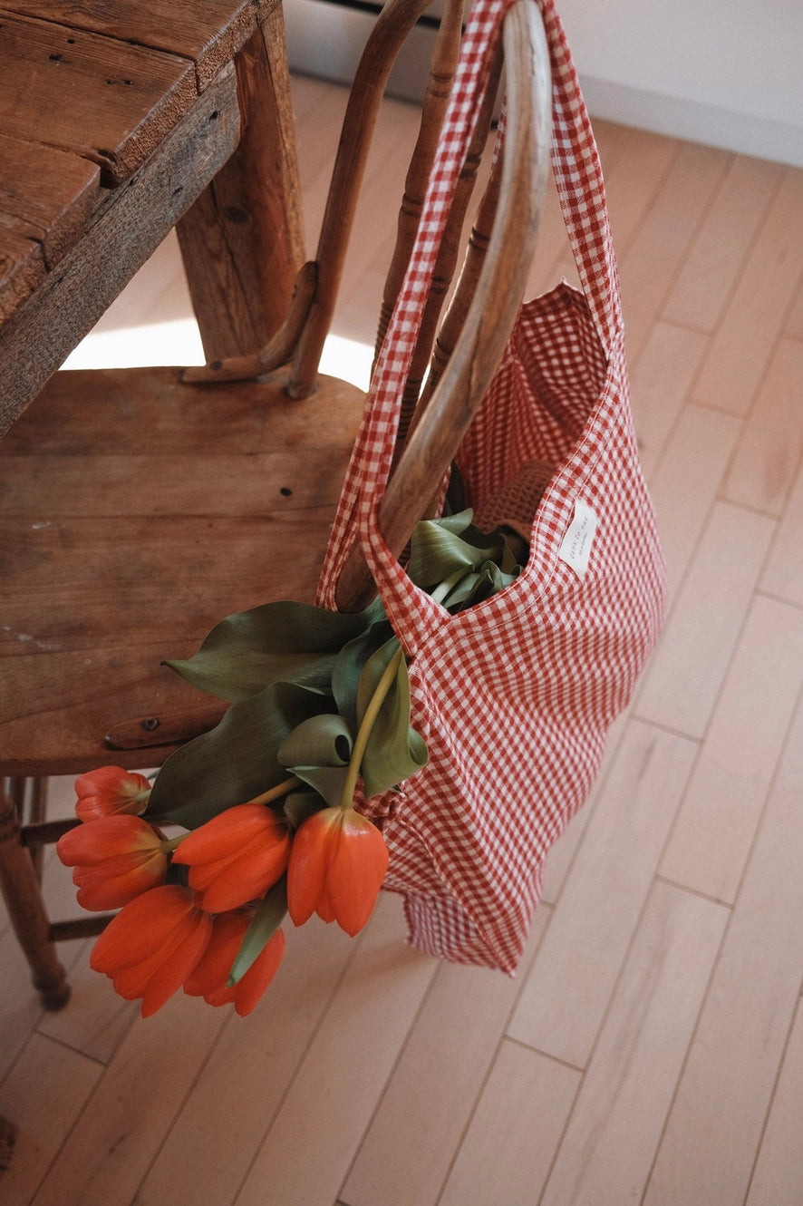 Organic Cotton Gingham Tote by Dans Le Sac