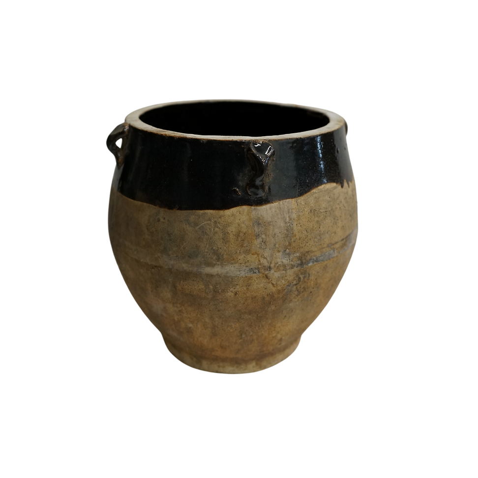 Terracotta Clay/ Brown Glaze Vintage Pot