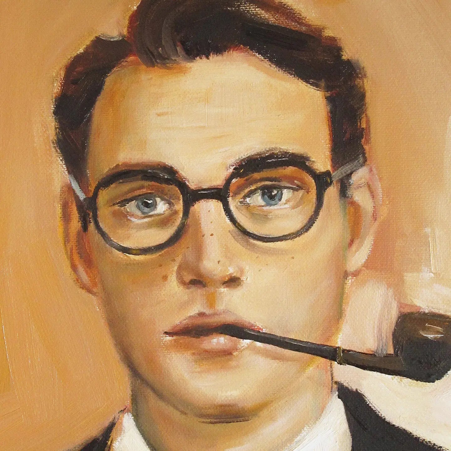 'Man with a Pipe' Art Print by Janet Hill