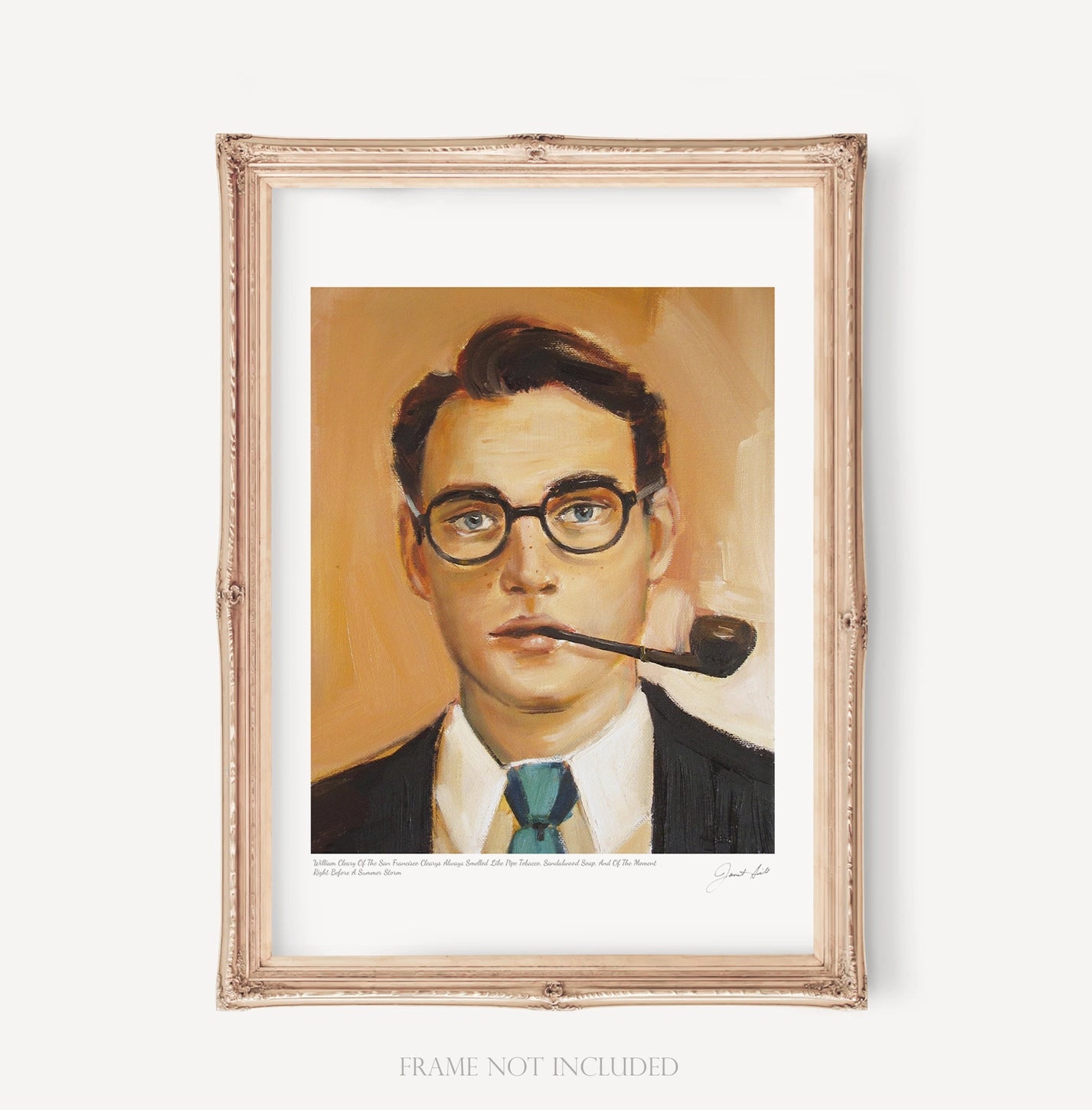 'Man with a Pipe' Art Print by Janet Hill