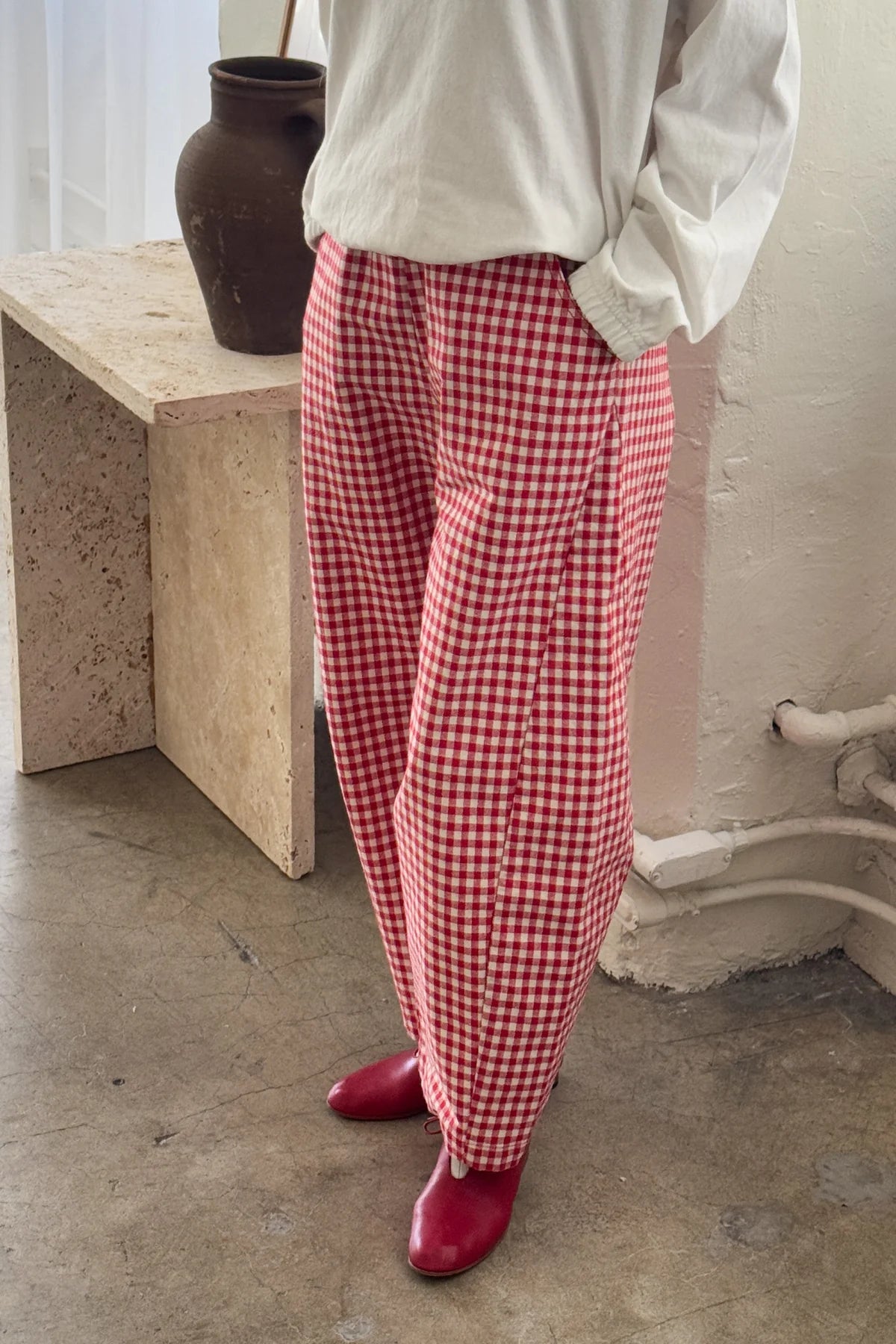 Gingham Arc Pants by Le Bon Shoppe