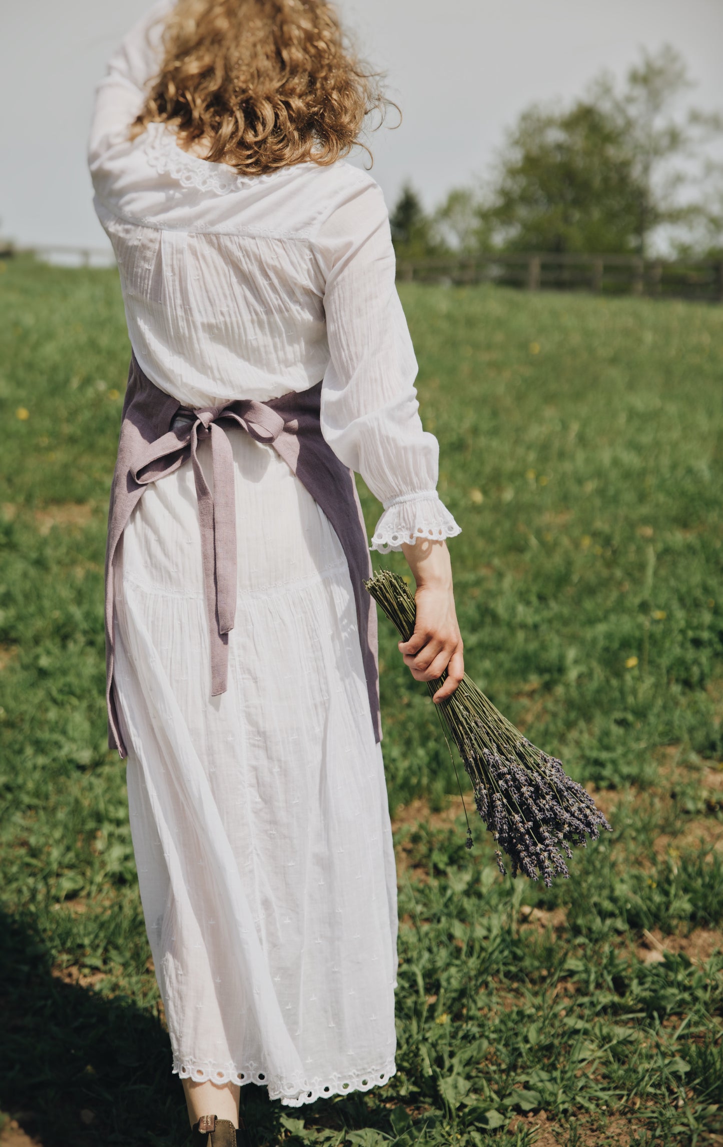 -25% SALE Lavender Linen Apron