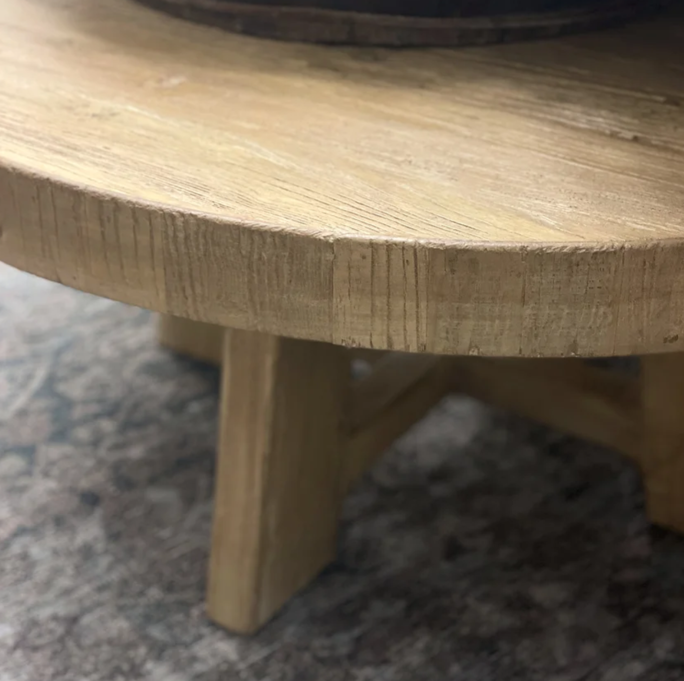 Round Natural Elmwood Coffee Table