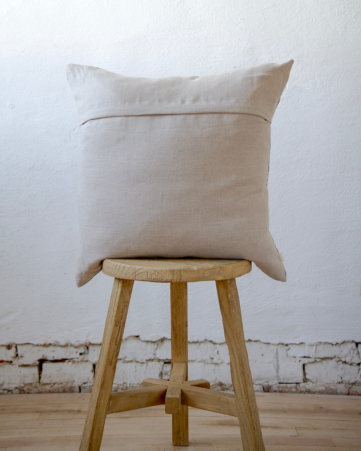 Linen Black Floral Pillow