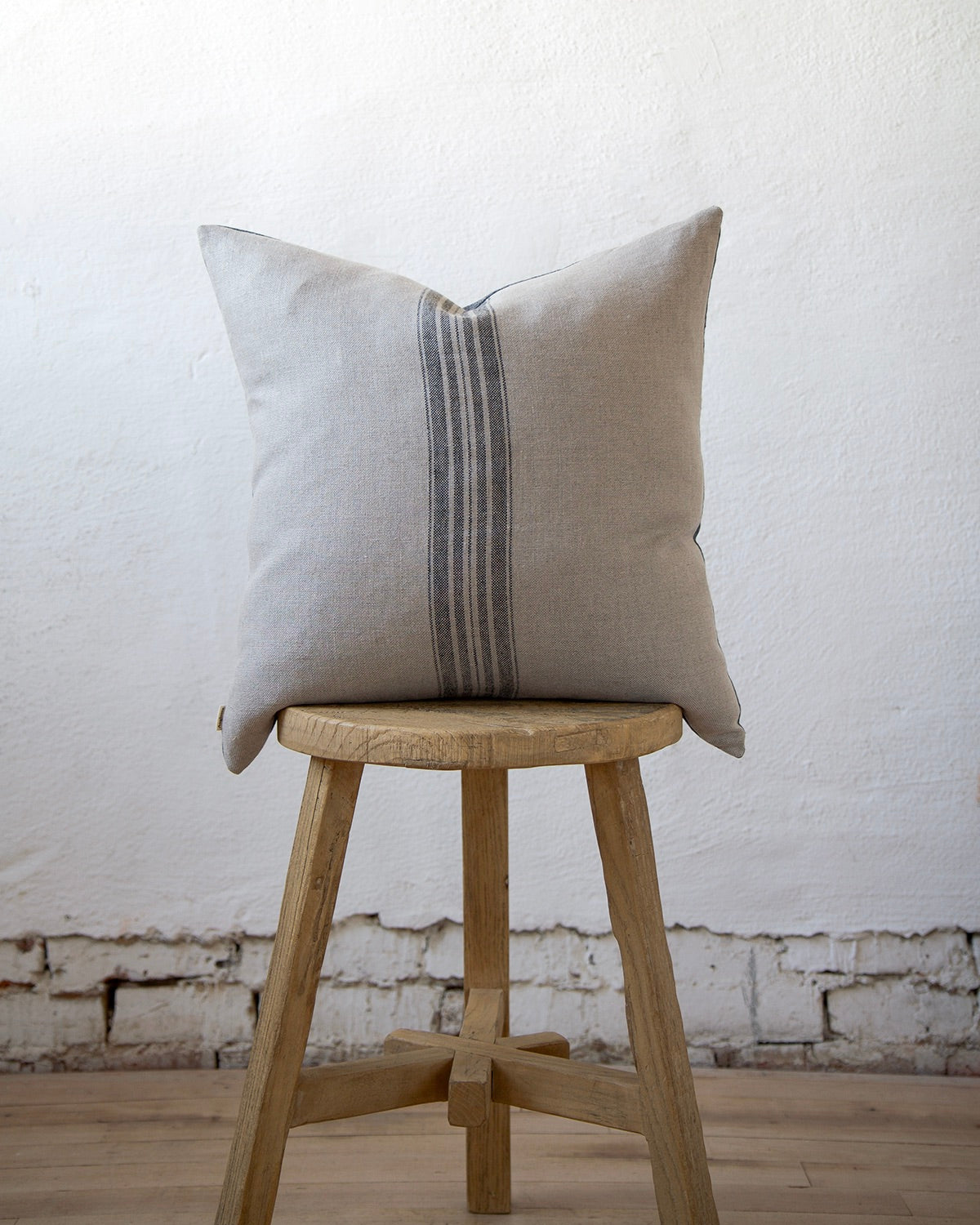 French Stripe Linen Pillow