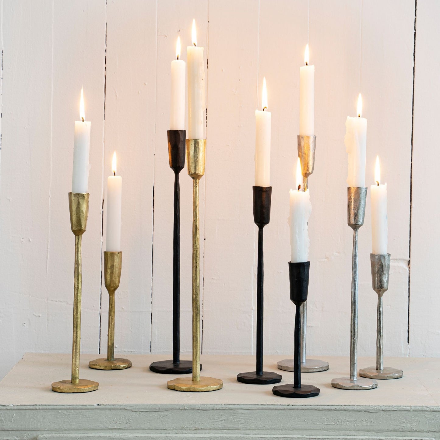 GOLD Forged Candlestick