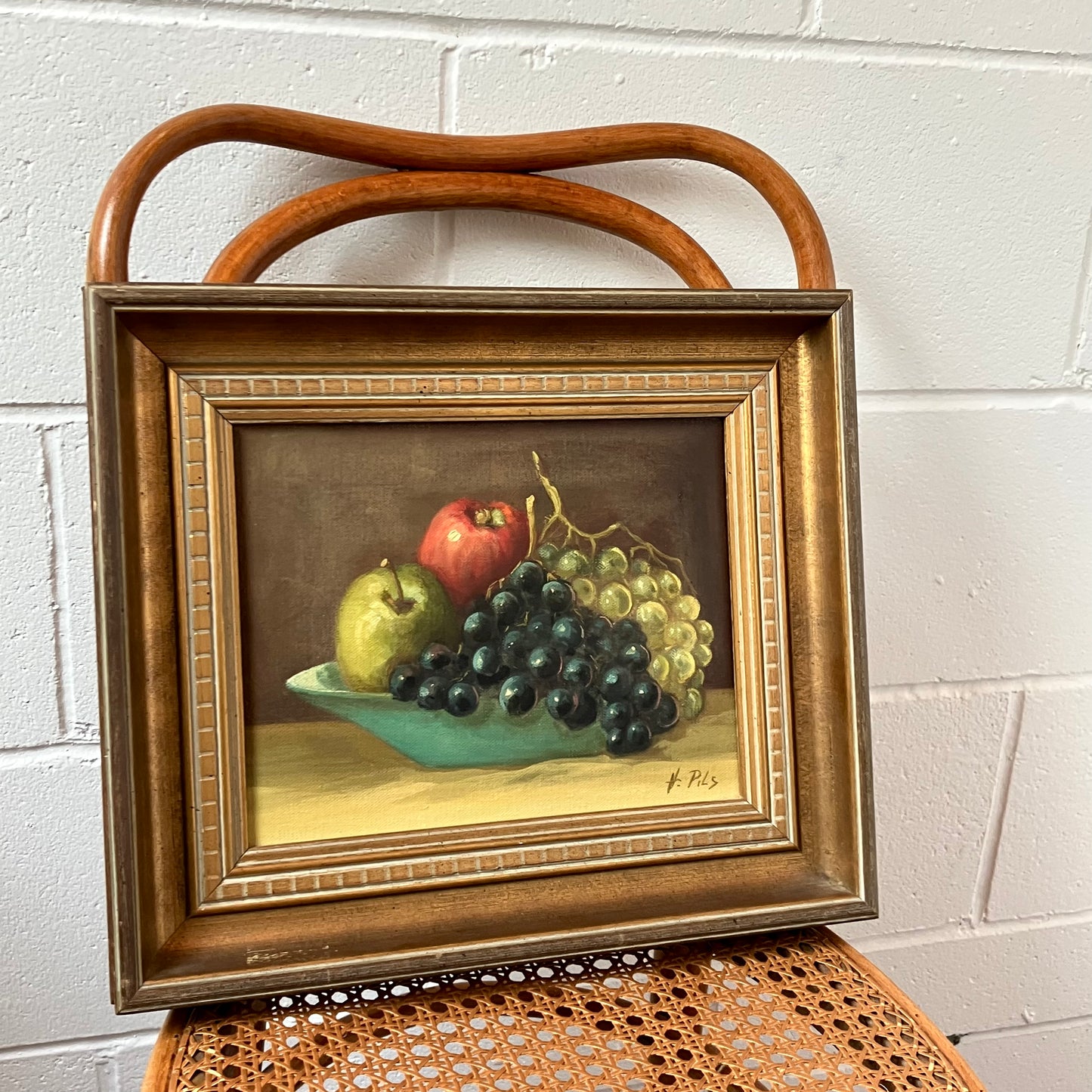 Still Life Fruit, Vintage Oil Painting