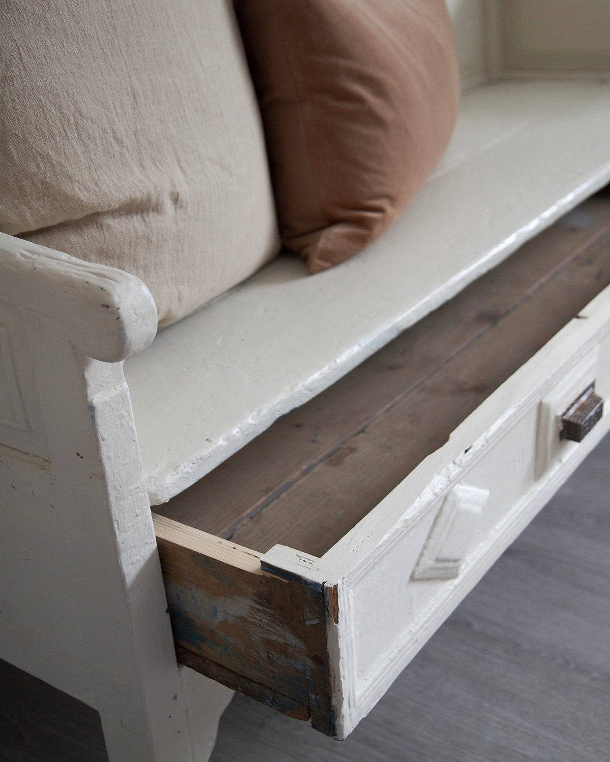 French Antique Box Bench