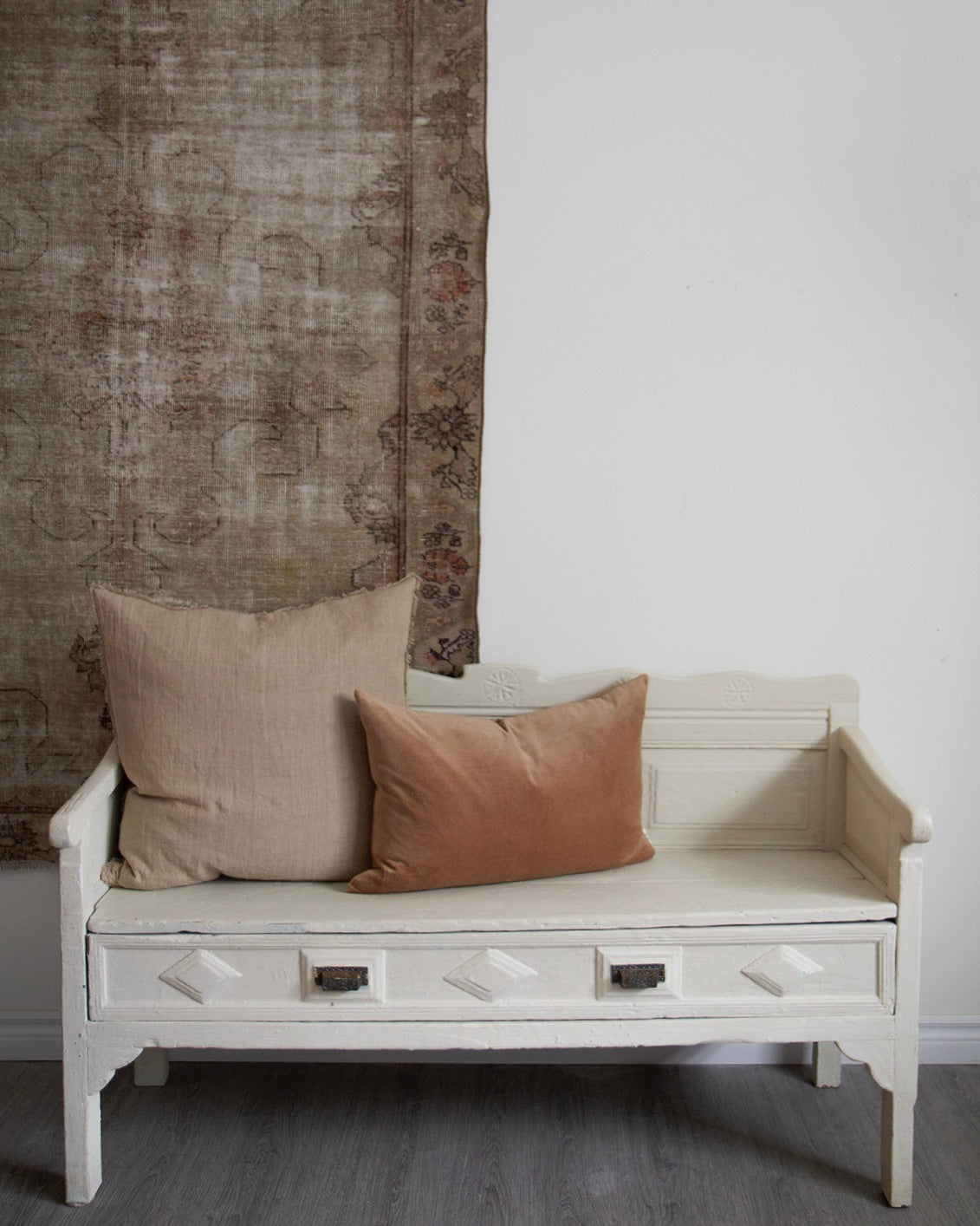 French Antique Box Bench