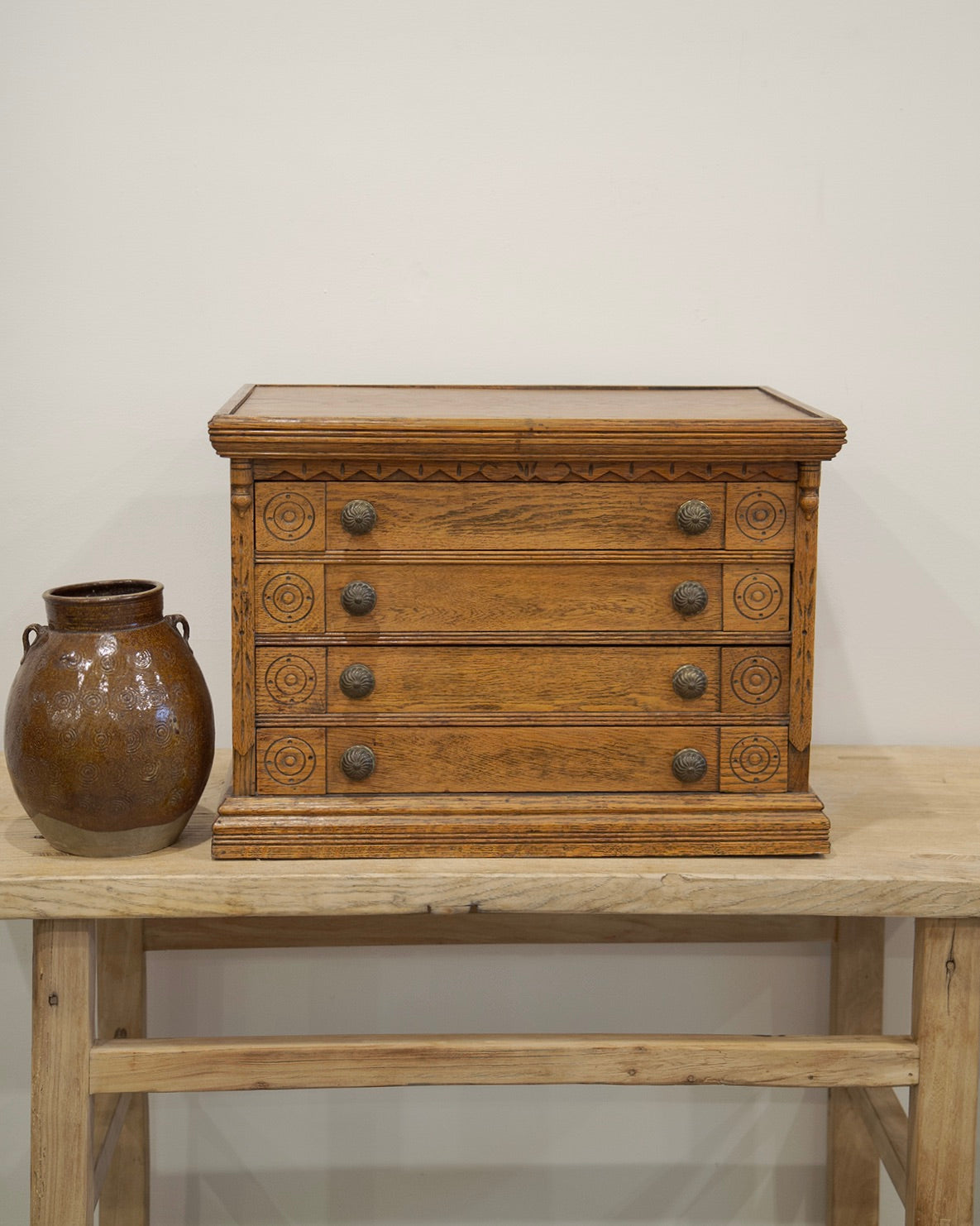 Antique Clark’s Oak Spool Cabinet