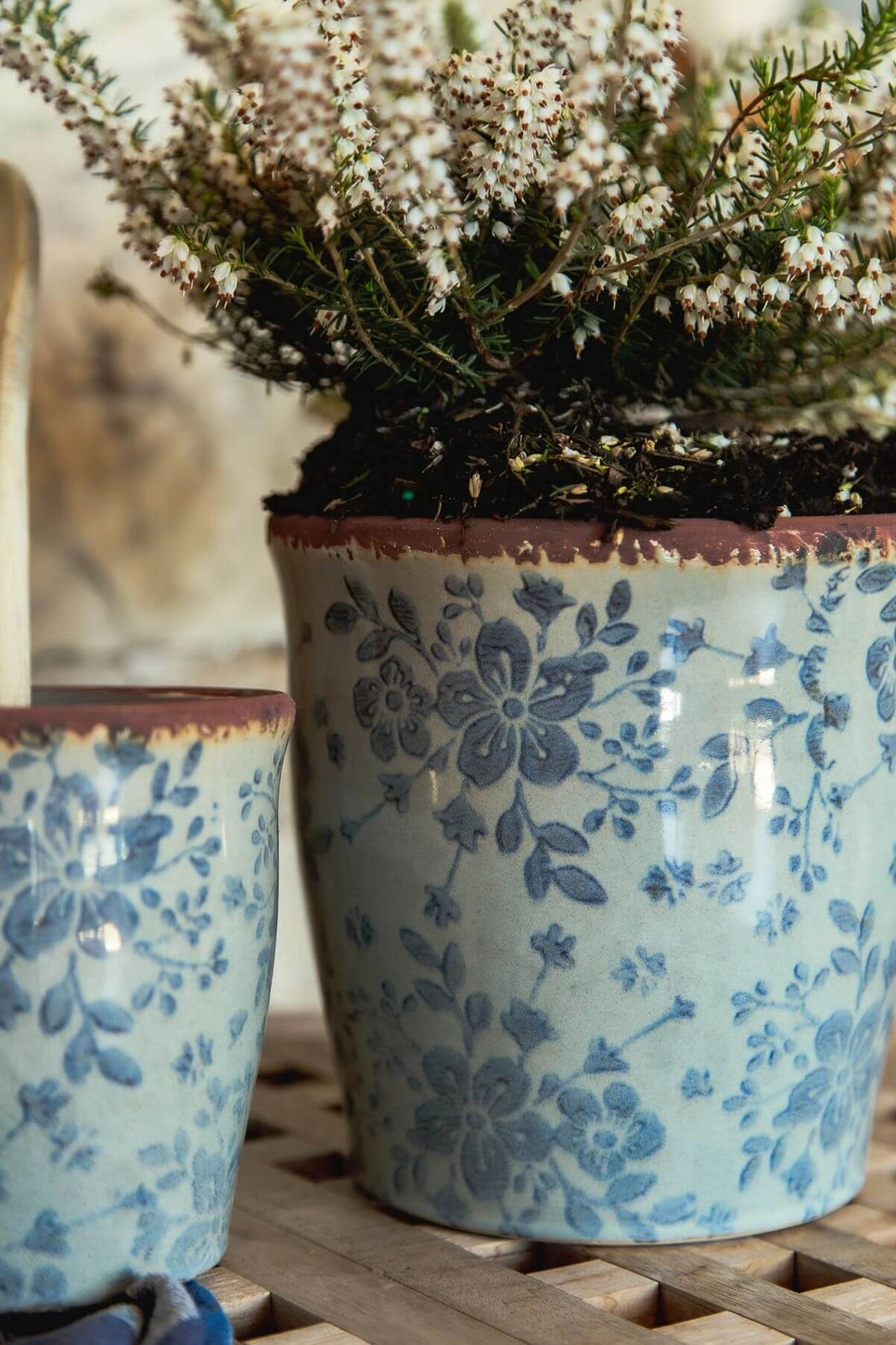 Blue Floral Pot