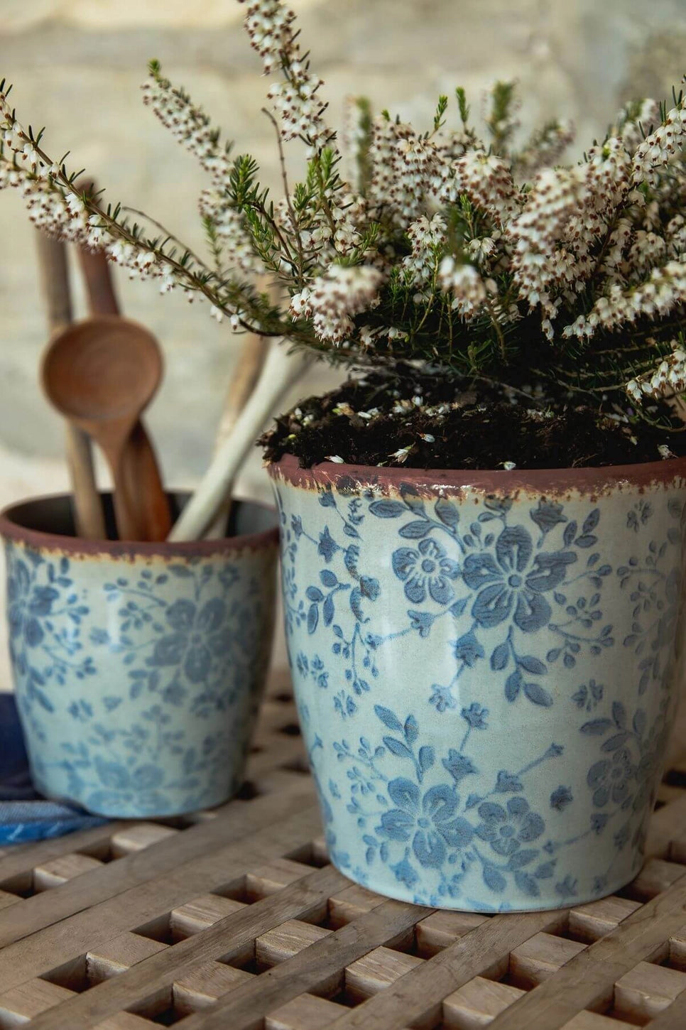Blue Floral Pot
