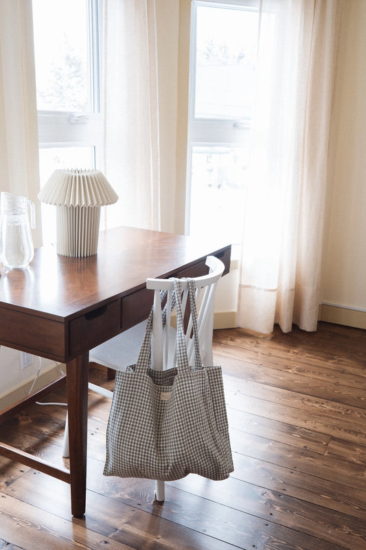 Organic Cotton Gingham Tote by Dans Le Sac