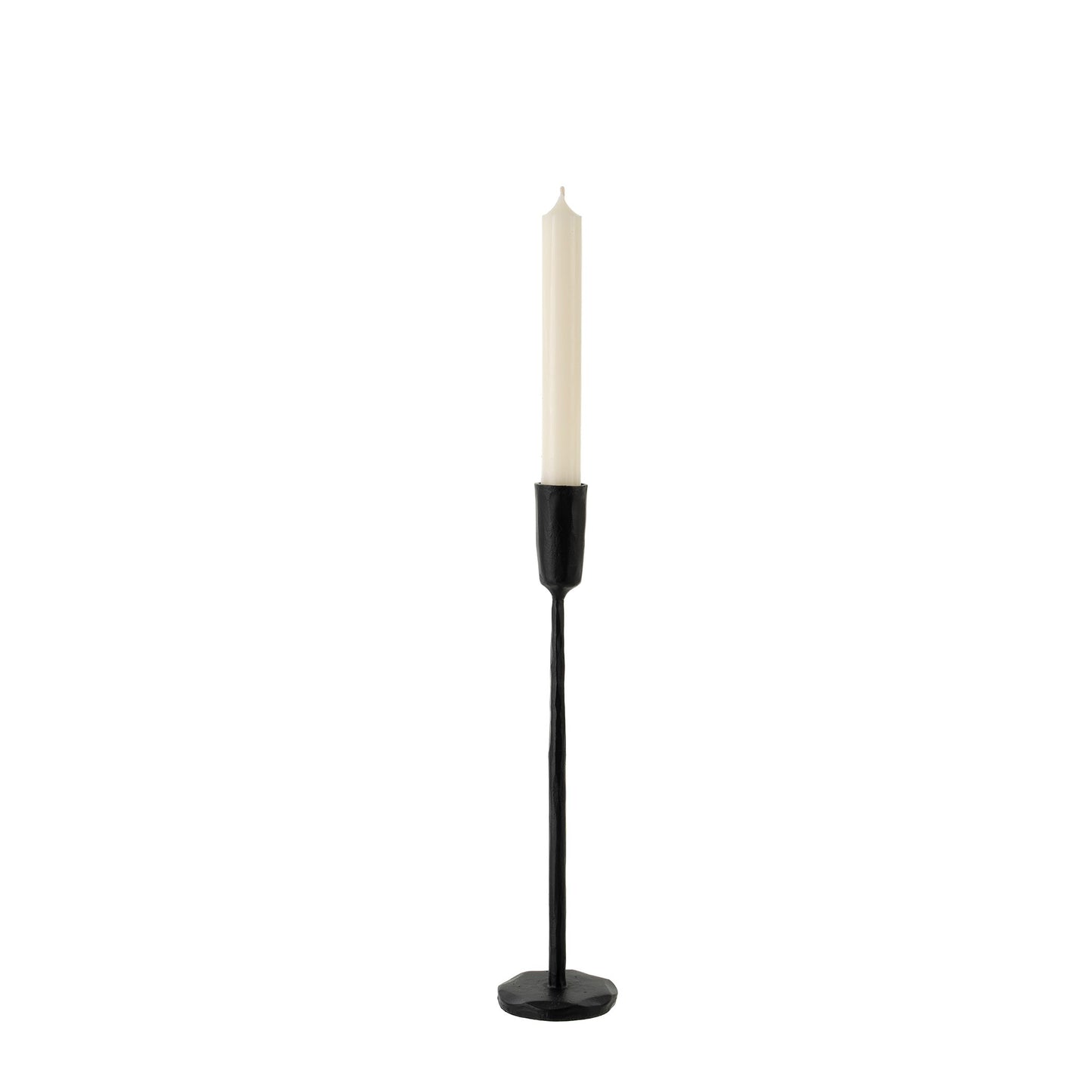 BLACK Forged Iron Candlestick
