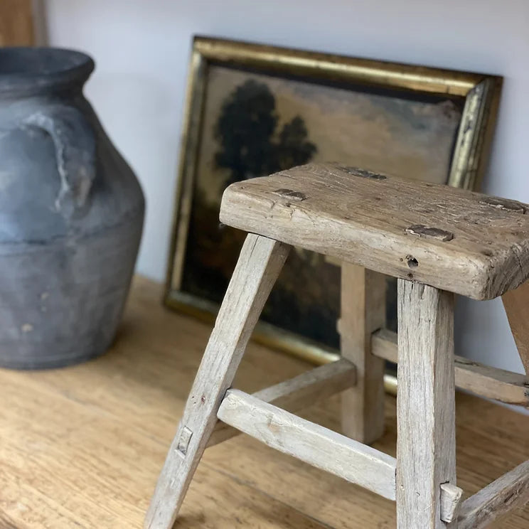 Vintage Elmwood Display Stool