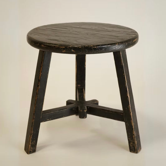 Weathered Black Reclaimed Wood Side Table