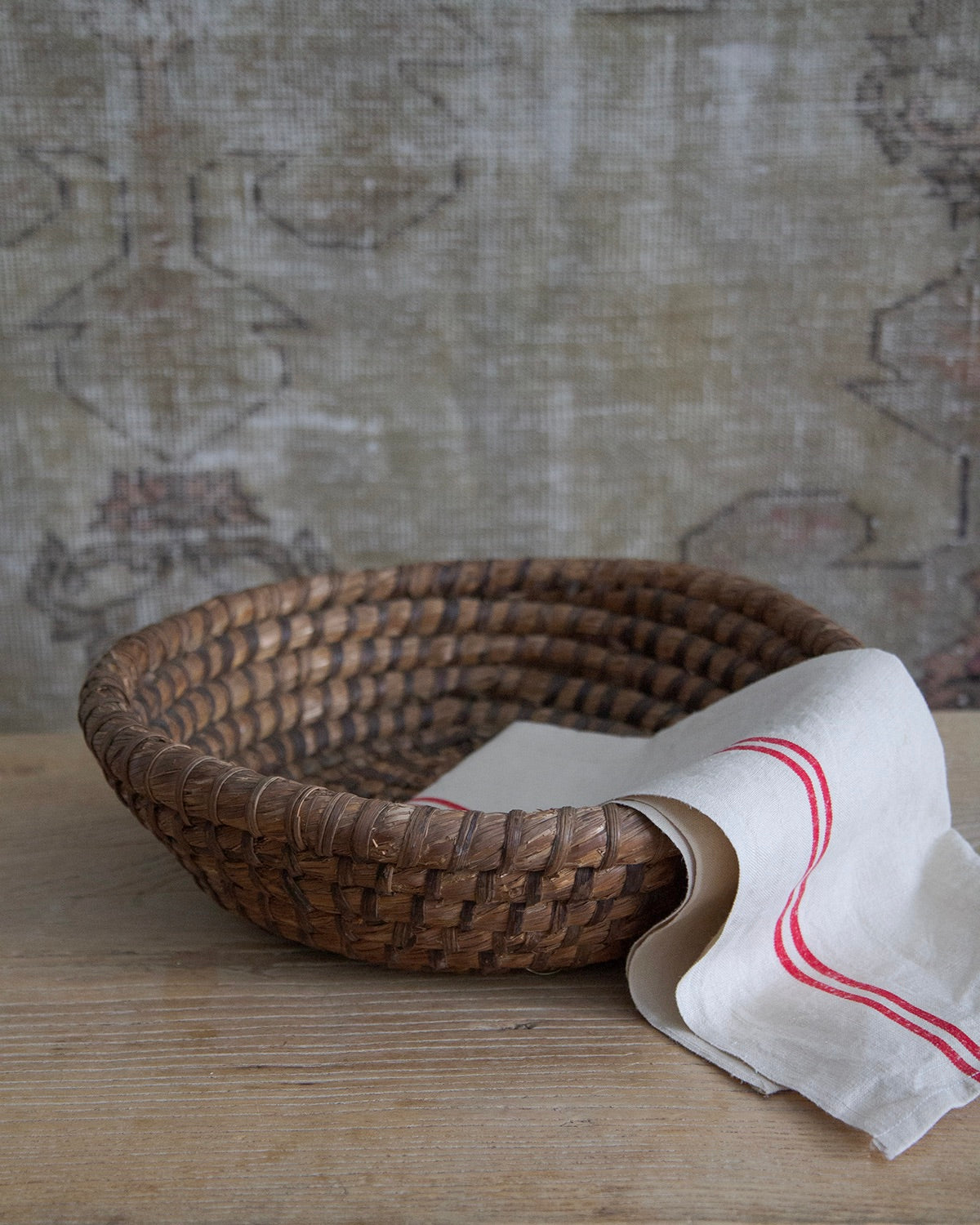 Antique French Folk Basket Bowl