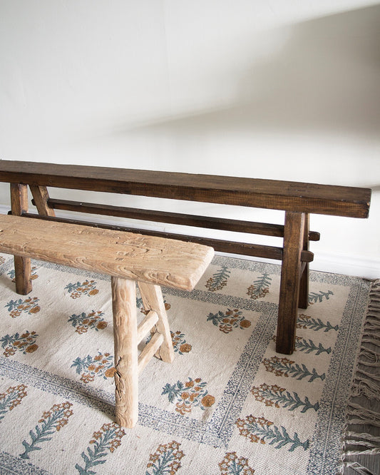 Aged Brown Vintage Bench