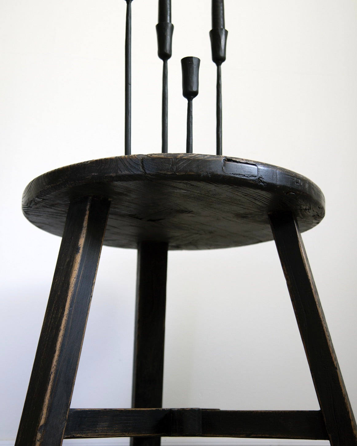 Weathered Black Reclaimed Wood Side Table