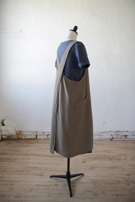 French Made Linen Cross Back Apron