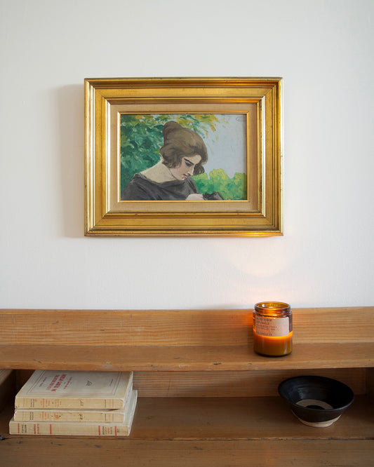 Portrait de Femme en Noir, Antique French Painting