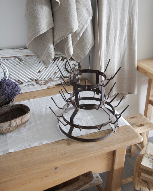 Vintage French Bottle Drying Rack