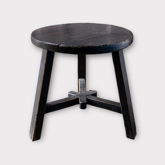 Weathered Black Reclaimed Wood Side Table