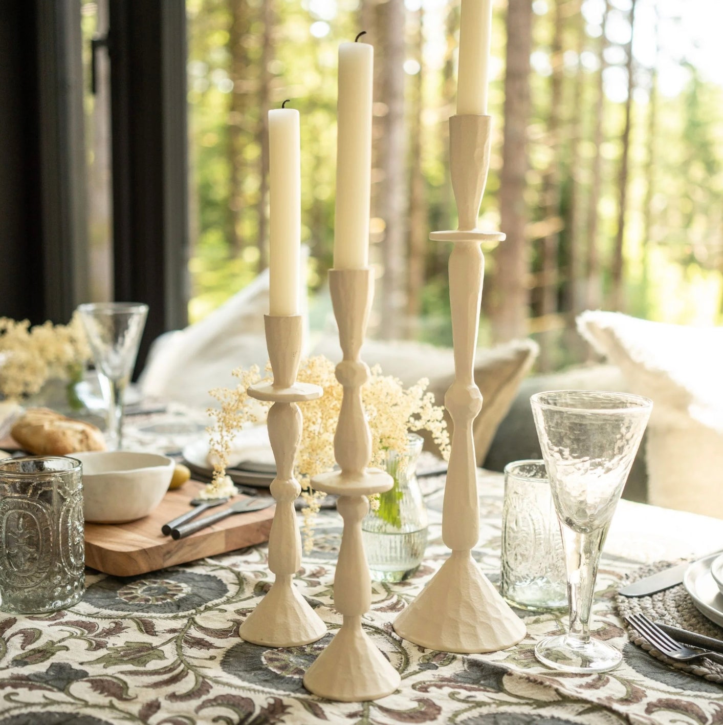 Ivory Sculptural Candle Holder