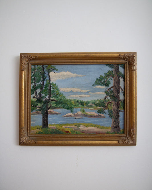 Vintage Landscape Painting 1948
