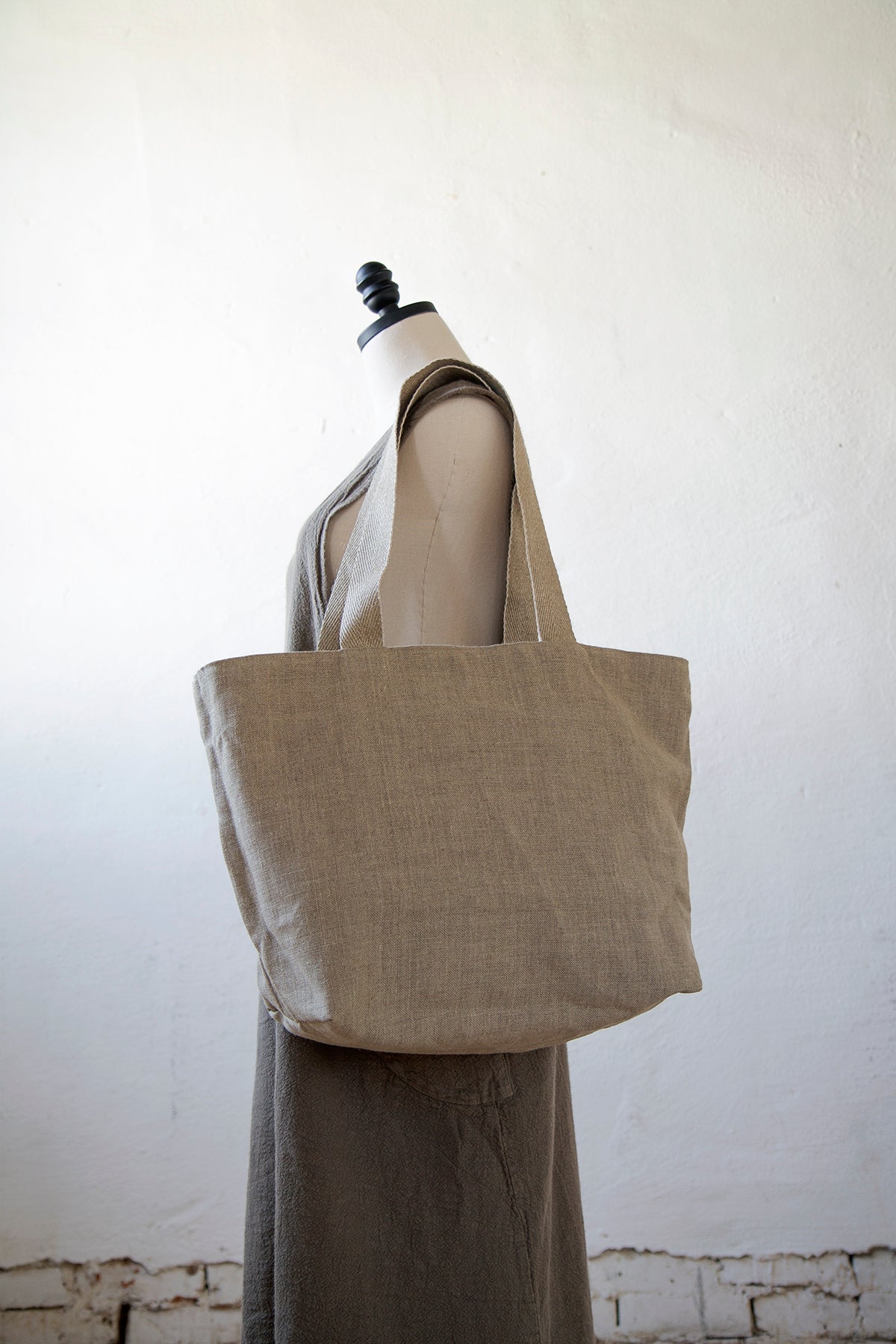 French Made Stripe Linen Tote - Reversible!