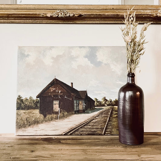 Oil on Canvas, Railway Station