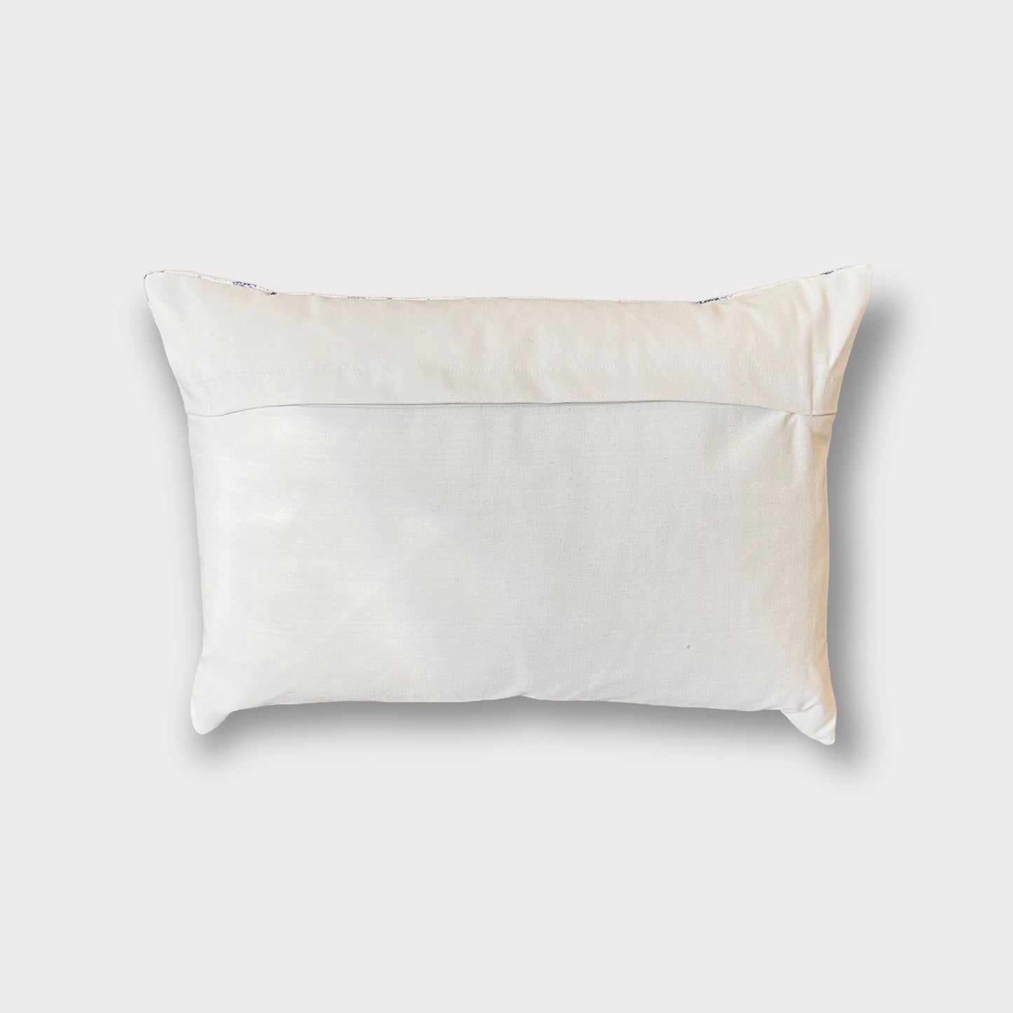 Blue Floral Block Print Lumbar Pillow